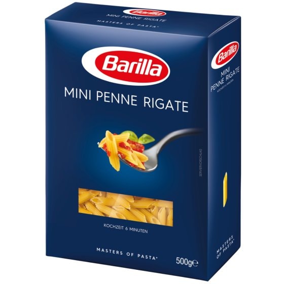 Barilla Piccolini Mini Penne Rigate Pasta aus Hartweizengriess 500g 