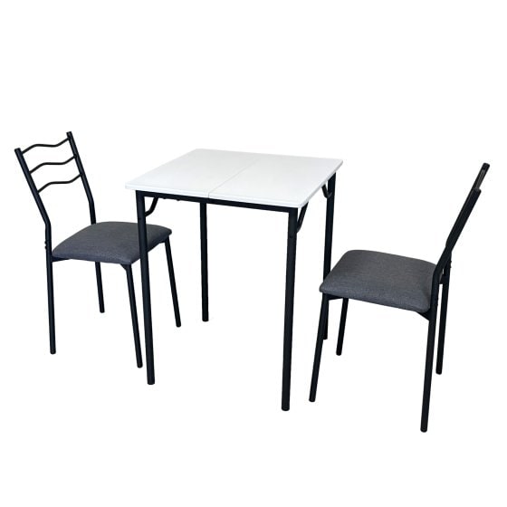 Essgruppe Thora 3-teilig Tischplatte Weiß 
