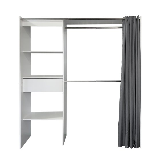 Offene Garderobe mit Vorhang Weiß 
