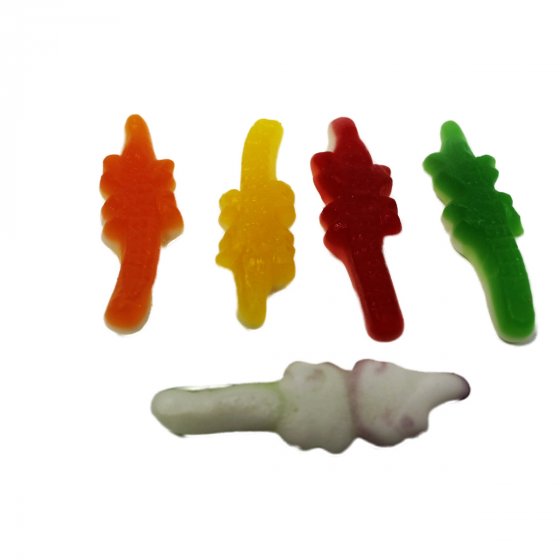Fruchtgummi Krokodile mit weichem Schaumzuckerboden Halal 300g 