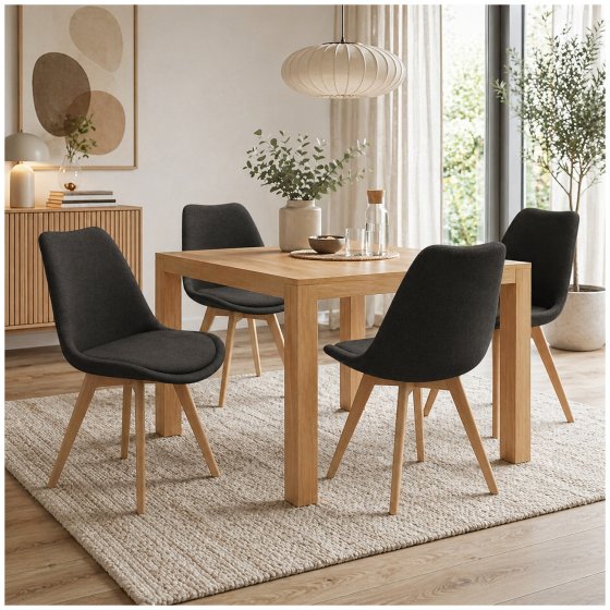 Stuhl Atlanta Webstoff Grau 