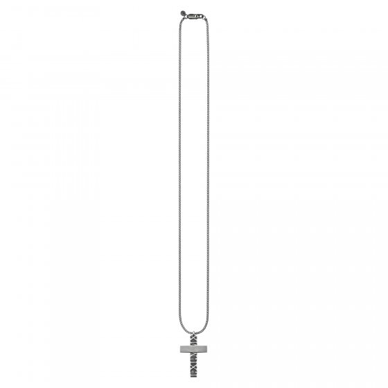 Anhänger mit Kette 925/- Sterling Silber matt-oxidiert Kreuz 