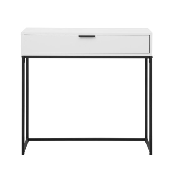 Konsolentisch Cedrik 80 cm mit Schublade Weiß-Schwarz 