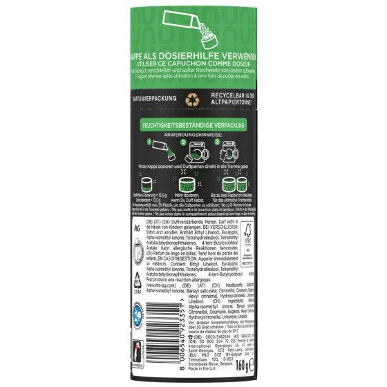 Lenor Wäscheparfüm Unstoppables Duft von Ariel 12 Wochen frische 160g 