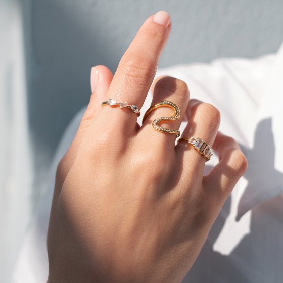 Ring 925/- Sterling Silber rhodiniert mit Weißtopas 