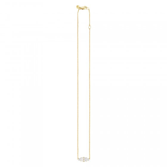 Halskette Silber 925 vergoldet  Weißtopas 45cm 