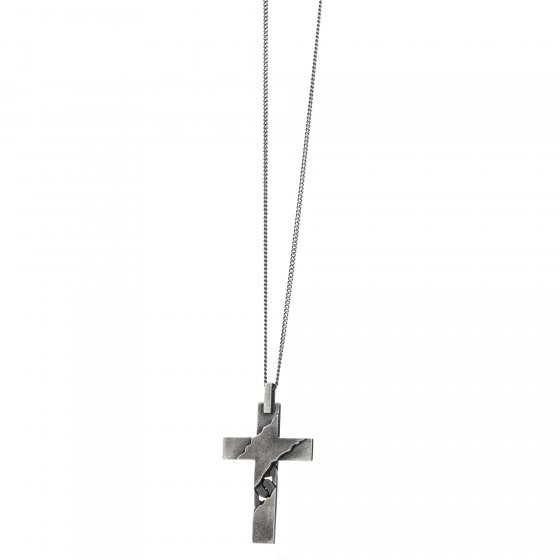 Halskette 925 Sterling Silber oxidiert Kreuz 