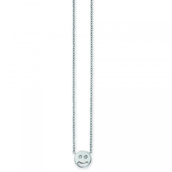 Collier 925/- Sterling Silber rhodiniert Zirkonia Smile 