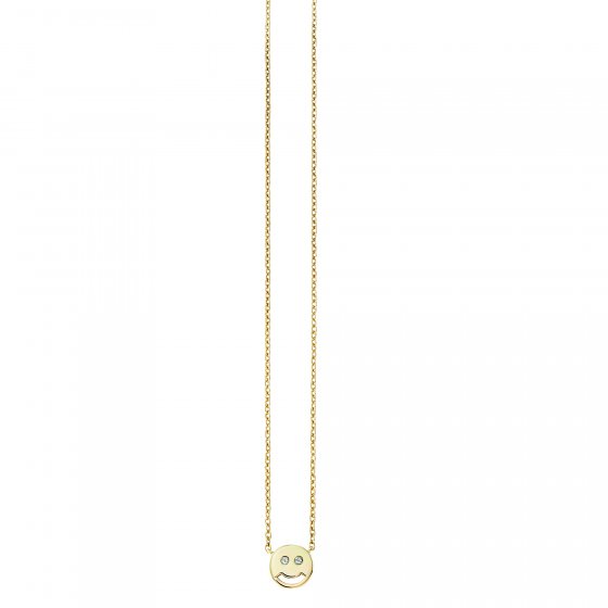 Collier 925/- Sterling Silber vergoldet Zirkonia Smile 