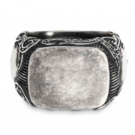 Ring 925/- Sterling Silber matt-oxidiert Totenkopf 