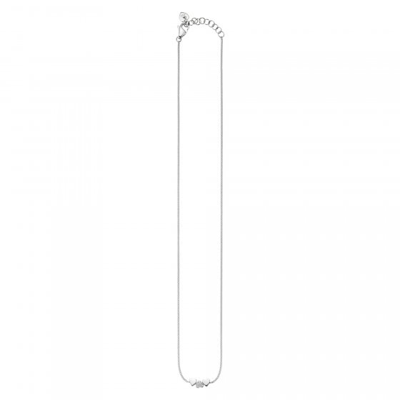 Collier 925/- Sterling Silber rhodiniert Zirkonia Herzen 