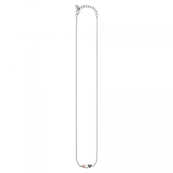 Collier 925/- Sterling Silber tricolor Herz 