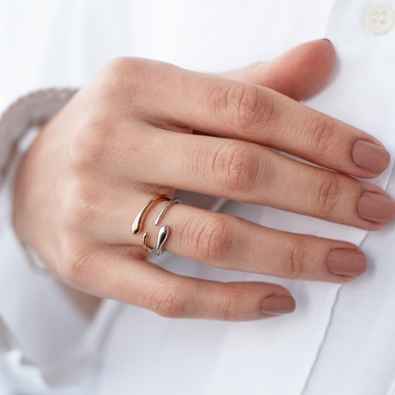 Ring 925/- Sterling Silber vergoldet geschwungen 