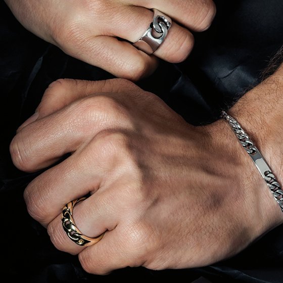 Ring 925/- Sterling Silber vergoldet geschwärzt 