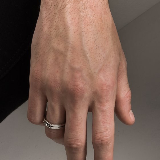 Ring 925/- Sterling Silber rhodiniert Seilstruktur 