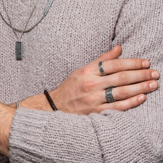 Ring 925/- Sterling Silber rhodiniert matt Pfeil 