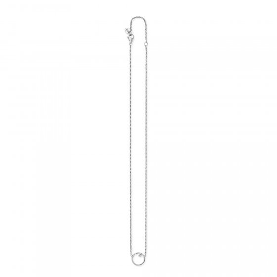 Collier 925 Sterling Silber rhodiniert Zirkonia Kreis 