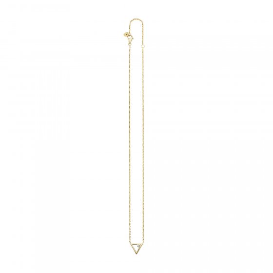 Collier 925 Sterling Silber gelb vergoldet Zirkonia Dreieck 