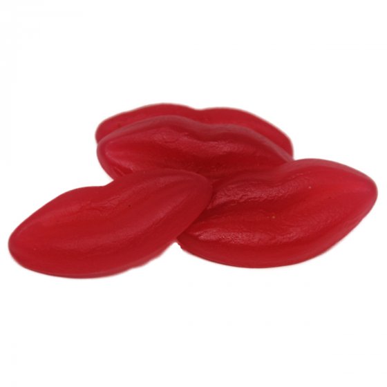 Fruchtgummi rote Lippen gelatinefrei mit Erdbeer Himbeer vegan 1000g