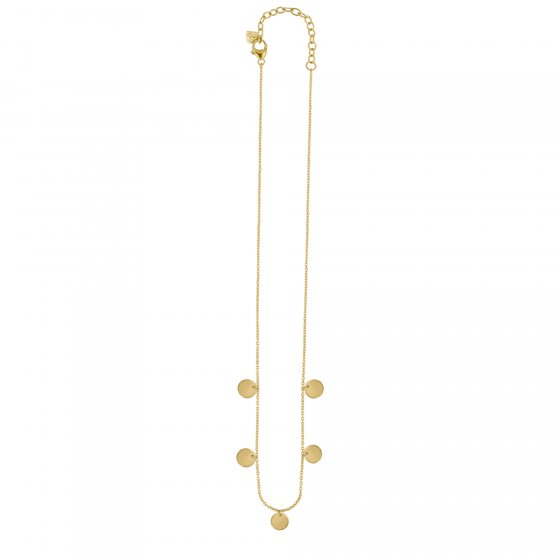 Collier 925 Silber vergoldet Plättchen Boho 