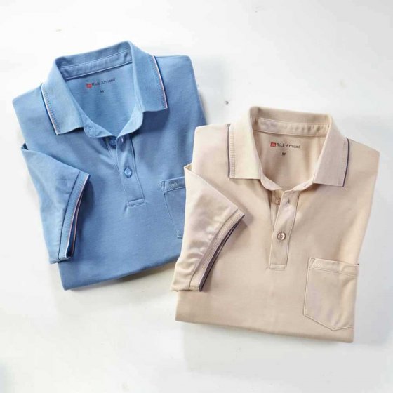 Poloshirt mit Kontrasten M (48/50) | Aqua