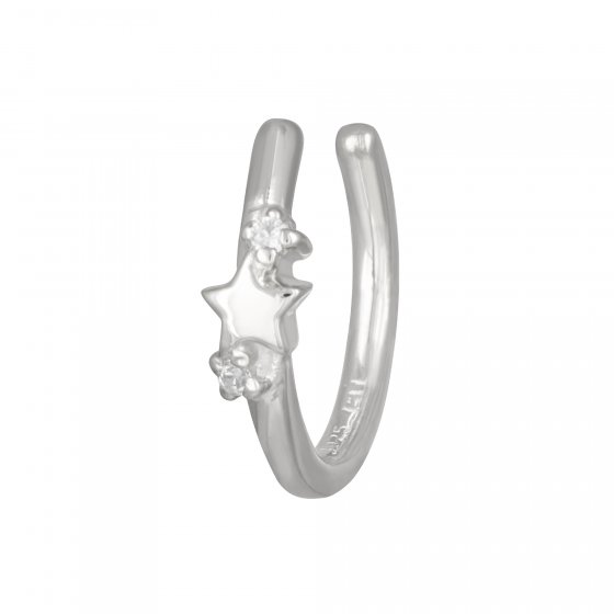 Ear Cuff 925 Sterling Silber rhodiniert Stern Zirkonia 
