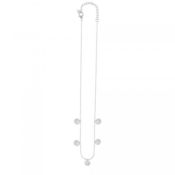 Halskette 925 Sterling Silber rhodiniert Plättchen Boho 