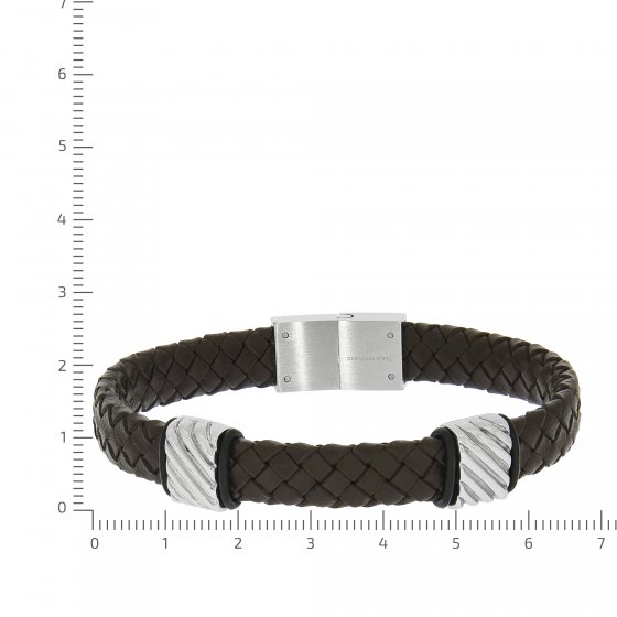 Armband Lederband braun mit Edelstahlverschluss 