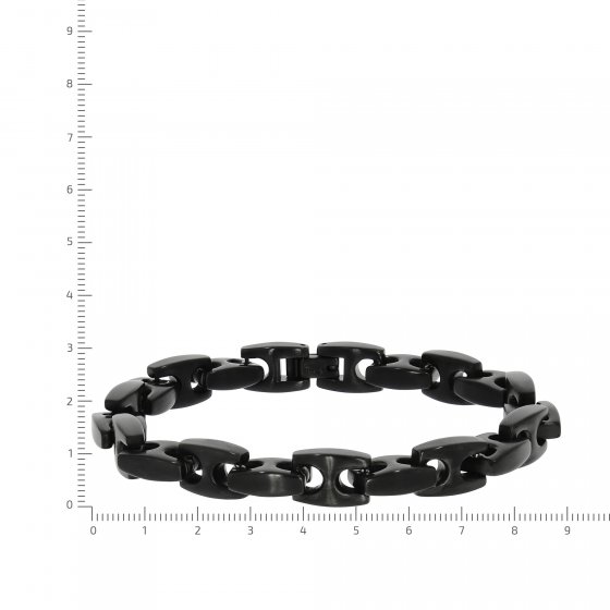Armband Edelstahl matt glanz schwarz 23,5cm lang 