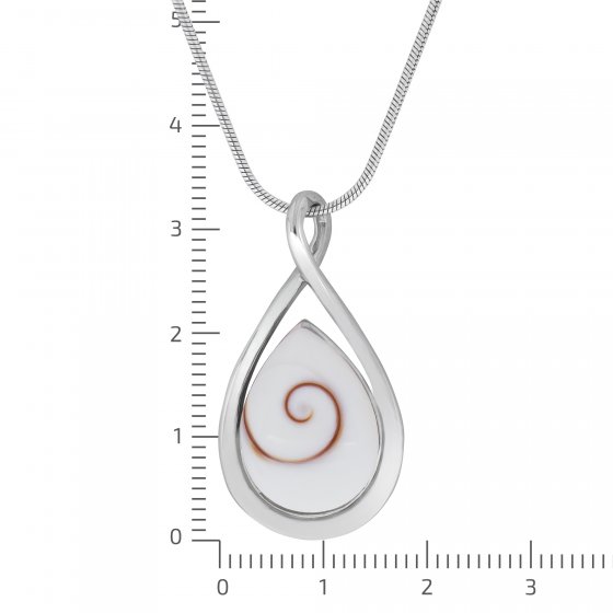 Halskette Silber 925 rhodiniert 42+5cm lang mit weißer Muschel 