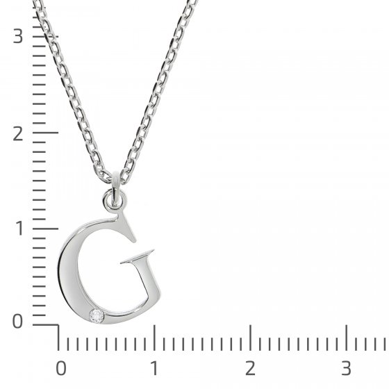 Halskette Silber 925 mit 1x Diamant 0,008ct. Buchstabe G 