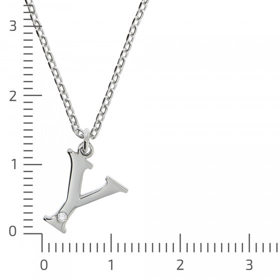 Halskette Silber 925 mit 1x Diamant 0,008ct. Buchstabe Y 