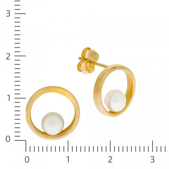 Ohrringe Gold 375 Perle weiß 4,5mm 