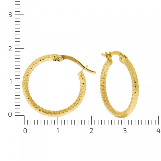 Ohrringe Gold 375 strukutriert 18mm 