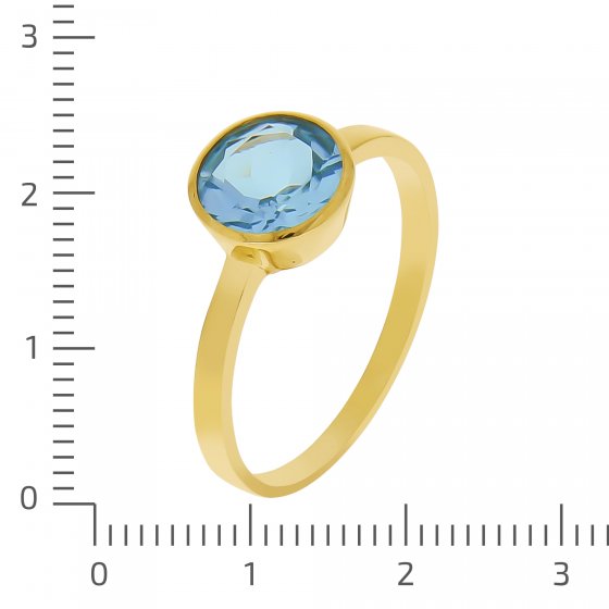 Ring Gold 375 mit echtem Blautopas (beh.) 8mm 
