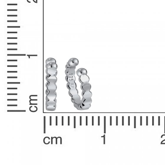 Ohrklemme Silber 925 rhodiniert 12mm Durchmesser 