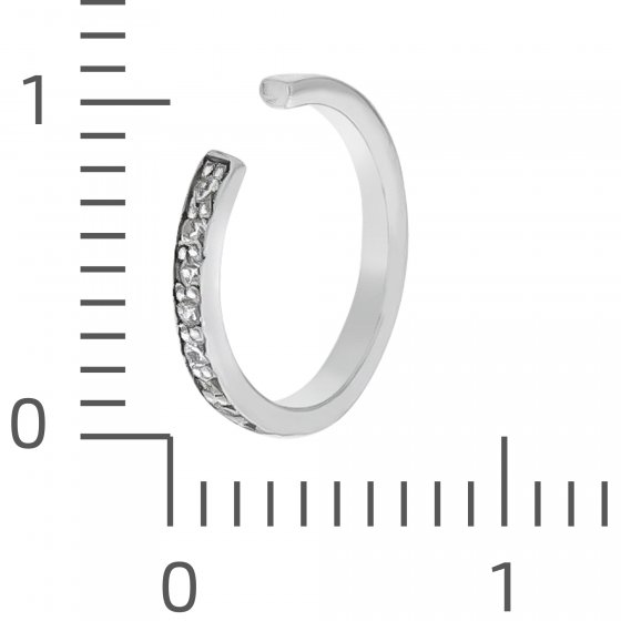 Ohrklemme Silber 925 rhodiniert mit 11x Zirkonia weiß 