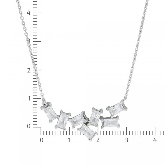 Collier 925 Silber rhodiniert Zirkonia 