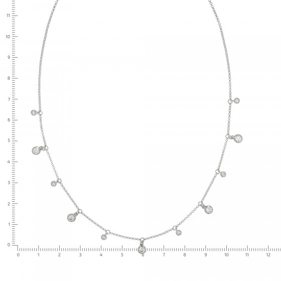 Halskette Silber 925 rhodiniert mit Zirkonia weiß 