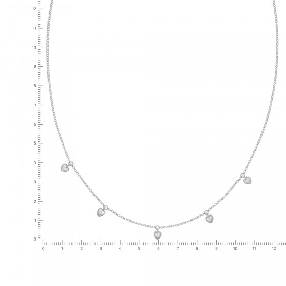 Halskette Silber 925 rhodiniert mit Zirkonia weiß 
