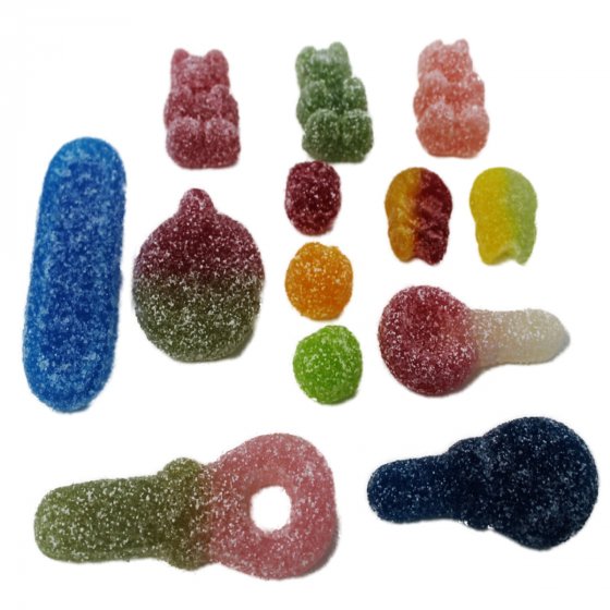 Fruchtgummi Mischung süß und sauer gezuckerter bunter Mix 300g 