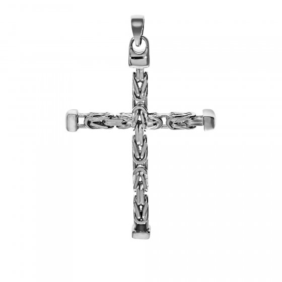 Anhänger Silber 925 Kreuz-Motiv Königskette poliert 75mm 