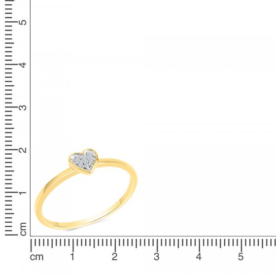 Ring Gold 585 zweifarbig Herz-Motiv mit Brillanten 0,025ct. 