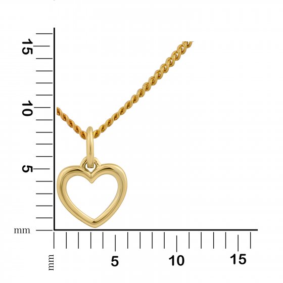 Anhänger mit Kette 375 Gold Gelb Herz 