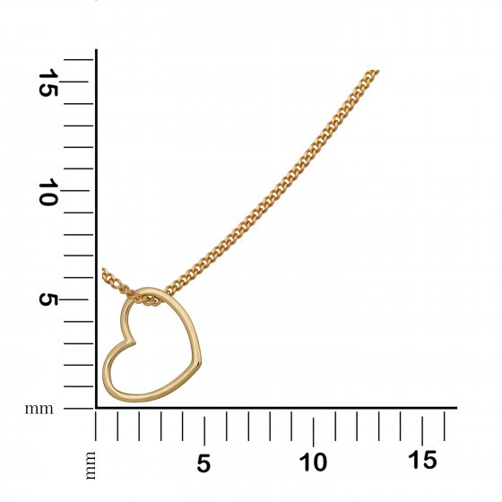 Halskette Gold 375 mit Herz-Anhänger 42/45cm lang 