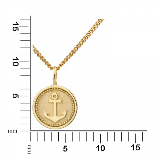 Halskette Gold 375 mit Anker-Motiv 42/45cm lang 