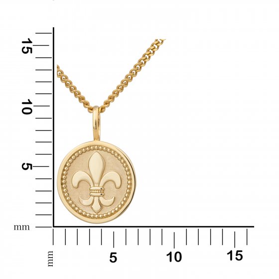 Halskette Gold 375 mit Lilien-Motiv 42/45cm lang 