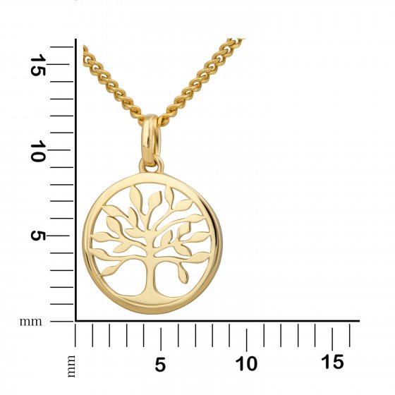 Halskette Gold 375 mit Lebensbaum-Motiv 42/45cm lang 
