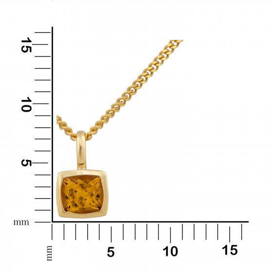 Halskette Gold 585 mit echtem Citrin 5x5mm 