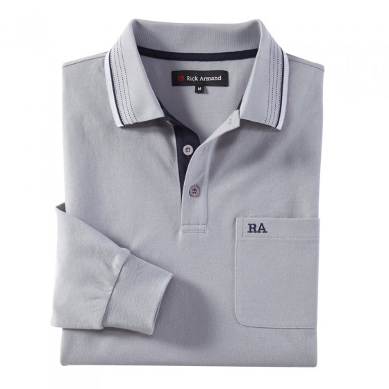 Piqué Langarmshirt, marine